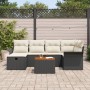 Conjunto de Sofá de Jardín de 7 Piezas con Cojines de Ratán Político Negro de , Sofás de exterior - Ref: Foro24-3359453, Prec...
