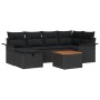 Conjunto de Sofá de Jardín de 7 Piezas con Cojines de Ratán Sintético Negro de , Sofás de exterior - Ref: Foro24-3359457, Pre...