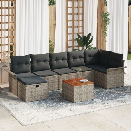 Juego de Sofá de Jardín de 8 Piezas con Cojines Gris Ratán de de , Sofás de exterior - Ref: Foro24-3359461, Precio: 482,35 €,...
