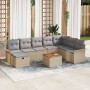 Conjunto de sofá de jardín de 9 piezas con cojines Beige de ratán sintético de , Sofás de exterior - Ref: Foro24-3359469, Pre...