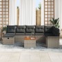 Juego de Sofá de Jardín de 9 Piezas con Cojines Gris Poliratán de , Sofás de exterior - Ref: Foro24-3359468, Precio: 543,74 €...