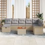 Conjunto de sofá de jardín de 9 piezas con cojines Beige de ratán sintético de , Sofás de exterior - Ref: Foro24-3359469, Pre...