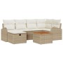 Conjunto de Sofás de Jardín de 7 Piezas con Cojines Beige de Poliratán de , Sofás de exterior - Ref: Foro24-3359512, Precio: ...
