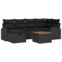 Conjunto de Sofá de Jardín de 7 Piezas con Cojines Negro Polirratán de , Sofás de exterior - Ref: Foro24-3359513, Precio: 443...