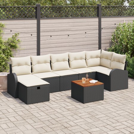 Juego de Sofá de Jardín de 8 Piezas con Cojines Negro Poliratán de , Sofás de exterior - Ref: Foro24-3359516, Precio: 460,34 ...