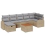 Juego de sofá de jardín de 8 piezas con cojines beige de ratán sintético de , Sofás de exterior - Ref: Foro24-3359518, Precio...