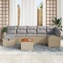 Juego de sofá de jardín de 8 piezas con cojines beige de ratán sintético de , Sofás de exterior - Ref: Foro24-3359518, Precio...