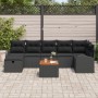 Juego de Sofás de Jardín de 8 Piezas con Cojines Negro Poliratán de , Sofás de exterior - Ref: Foro24-3359520, Precio: 507,44...