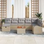 Juego de Sofás de Jardín de 9 Piezas con Cojines Beige de Ratán Sintético de , Sofás de exterior - Ref: Foro24-3359525, Preci...