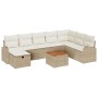 Conjunto de Sofá de Jardín de 9 Piezas con Cojines Beige de Poliratán de , Sofás de exterior - Ref: Foro24-3359526, Precio: 5...