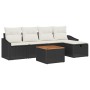 Conjunto de Sofá de Jardín de 6 Piezas con Cojines Ratán Flexible Negro de , Sofás de exterior - Ref: Foro24-3359558, Precio:...