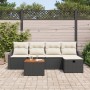 Conjunto de Sofá de Jardín de 6 Piezas con Cojines Ratán Flexible Negro de , Sofás de exterior - Ref: Foro24-3359558, Precio:...