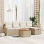 Conjunto de Sofá de Jardín de 6 Piezas con Cojines Beige Ratán Poli de , Sofás de exterior - Ref: Foro24-3359561, Precio: 380...