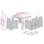 Set de mesa y sillas jardín 7 pzas con cojines ratán PE marrón en Conjuntos de jardín | Comprar online en Foru.es