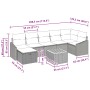 Conjunto de Sofá de Jardín de 8 Piezas con Cojines Beige Ratán Sintético de , Sofás de exterior - Ref: Foro24-3359574, Precio...