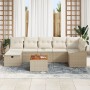 Juego de sofá de jardín de 8 piezas con cojines beige de ratán sintético de , Sofás de exterior - Ref: Foro24-3359575, Precio...