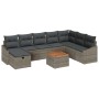 Juego de Sofá de Jardín de 9 Piezas con Cojines Gris Ratán Poli de de , Sofás de exterior - Ref: Foro24-3359580, Precio: 529,...