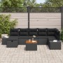 Conjunto de Sofá de Jardín de 8 Piezas con Cojines Negro Poliratán de , Sofás de exterior - Ref: Foro24-3359604, Precio: 524,...