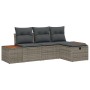 Conjunto de sofá de jardín de 4 piezas con cojines Gris Ratán Poli de , Sofás de exterior - Ref: Foro24-3359616, Precio: 301,...