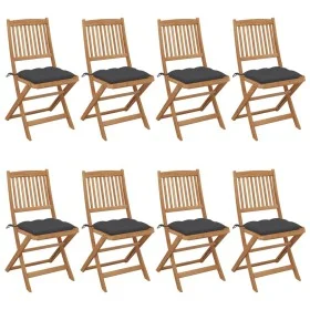 8 Stück klappbare Gartenstühle und Kissen aus massivem Akazienholz von vidaXL, Gartenstühle - Ref: Foro24-3075036, Preis: 368...