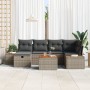Juego de Sofá de Jardín de 7 Piezas con Cojines Gris de Rattán Sintético de , Sofás de exterior - Ref: Foro24-3359636, Precio...