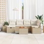 Conjunto de Sofás de Jardín de 7 Piezas con Cojines Beige de Ratán Sintético de , Sofás de exterior - Ref: Foro24-3359638, Pr...