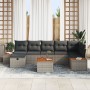 Conjunto de Sofá de Jardín de 8 Piezas con Cojines Gris Poliratán de , Sofás de exterior - Ref: Foro24-3359646, Precio: 518,7...