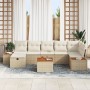 Juego de Sofás de Jardín de 8 Piezas con Cojines Beige Ratán Sintético de , Sofás de exterior - Ref: Foro24-3359648, Precio: ...