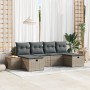 Conjunto de Sofás de Jardín de 6 Piezas con Cojines Gris de Ratán de Polietileno de , Sofás de exterior - Ref: Foro24-3359651...