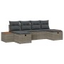 Conjunto de Sofás de Jardín de 6 Piezas con Cojines Gris de Ratán de Polietileno de , Sofás de exterior - Ref: Foro24-3359651...
