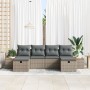 Conjunto de Sofás de Jardín de 6 Piezas con Cojines Gris de Ratán de Polietileno de , Sofás de exterior - Ref: Foro24-3359651...