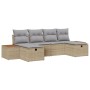 Conjunto de Sofá de Jardín de 6 Piezas con Cojines Beige Ratán Poliéster de , Sofás de exterior - Ref: Foro24-3359652, Precio...