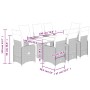 Set de mesa y sillas jardín 9 piezas y cojines ratán PE marrón en Conjuntos de jardín | Comprar online en Foru.es