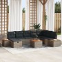 Juego de Sofá de Jardín de 9 Piezas con Cojines Gris Ratán Sintético de , Sofás de exterior - Ref: Foro24-3359661, Precio: 58...