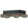 Juego de Sofá de Jardín de 9 Piezas con Cojines Gris Ratán Sintético de , Sofás de exterior - Ref: Foro24-3359661, Precio: 58...
