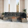 Juego de Sofá de Jardín de 9 Piezas con Cojines Gris Ratán Sintético de , Sofás de exterior - Ref: Foro24-3359661, Precio: 58...