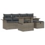 Conjunto de Sofás de Jardín de 6 Piezas con Cojines Gris Rattan Poli de , Sofás de exterior - Ref: Foro24-3359666, Precio: 40...