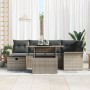 Conjunto de Sofá de Jardín de 7 Piezas con Cojines Gris Ratán PE de , Sofás de exterior - Ref: Foro24-3359676, Precio: 485,72...