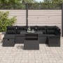 Juego de Sofá de Jardín de 8 Piezas con Cojines Negro Poliratán de , Sofás de exterior - Ref: Foro24-3359690, Precio: 564,61 ...