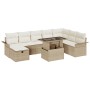 Juego de Sofás de Jardín de 9 piezas con Cojines Beige de Poliratán de , Sofás de exterior - Ref: Foro24-3359698, Precio: 670...