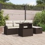 Juego de Sofás de Jardín de 6 Piezas con Cojines Marrón Rattan Poli de , Sofás de exterior - Ref: Foro24-3359745, Precio: 418...