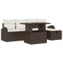 Juego de Sofás de Jardín de 6 Piezas con Cojines Marrón Rattan Poli de , Sofás de exterior - Ref: Foro24-3359745, Precio: 418...