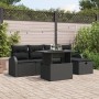 Conjunto de Sofá de Jardín de 6 Piezas con Cojines de Rattan Negro de , Sofás de exterior - Ref: Foro24-3359750, Precio: 415,...