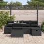 Conjunto de Sofá de Jardín de 6 Piezas con Cojines de Rattan Negro de , Sofás de exterior - Ref: Foro24-3359750, Precio: 415,...