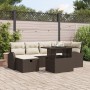 Conjunto de Sofá de Jardín de 7 Piezas con Cojines de Poliratan Marrón de , Sofás de exterior - Ref: Foro24-3359755, Precio: ...