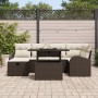 Conjunto de Sofá de Jardín de 7 Piezas con Cojines de Poliratan Marrón de , Sofás de exterior - Ref: Foro24-3359755, Precio: ...