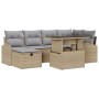 Conjunto de Sofá de Jardín de 7 Piezas con Cojines Ratán Poli Beige de , Sofás de exterior - Ref: Foro24-3359757, Precio: 498...