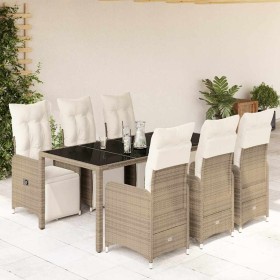 Set de mesa y sillas jardín 7 pzas con cojines ratán PE marrón en Conjuntos de jardín | Comprar online en Foru.es