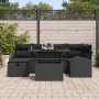 Juego de Sofá de Jardín de 7 Piezas con Cojines Negro de Ratán de , Sofás de exterior - Ref: Foro24-3359760, Precio: 495,40 €...