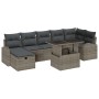 Juego de Sofá de Jardín de 8 Piezas con Cojines Gris Polirratán de , Sofás de exterior - Ref: Foro24-3359766, Precio: 537,95 ...